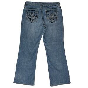 Nine West Bootcut Jeans Size 10 Average Y2K Flap Pocket Embellished